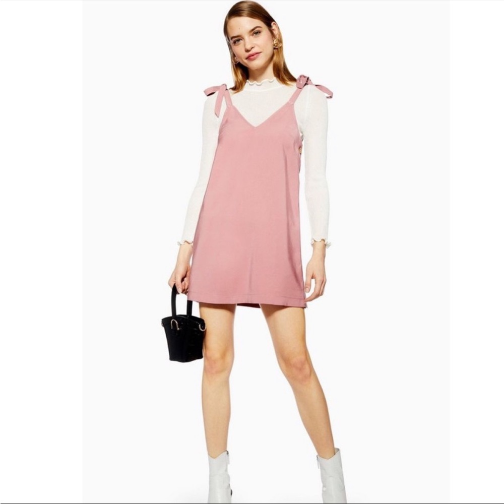 Topshop Pink Tie Dress Size 8